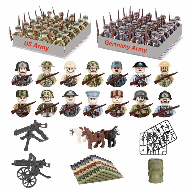 24 ชิ้น/ชุด WW2 ทหาร WW2 Army  - Lego Minifigure Holder บทวิจารณ์และราคา
